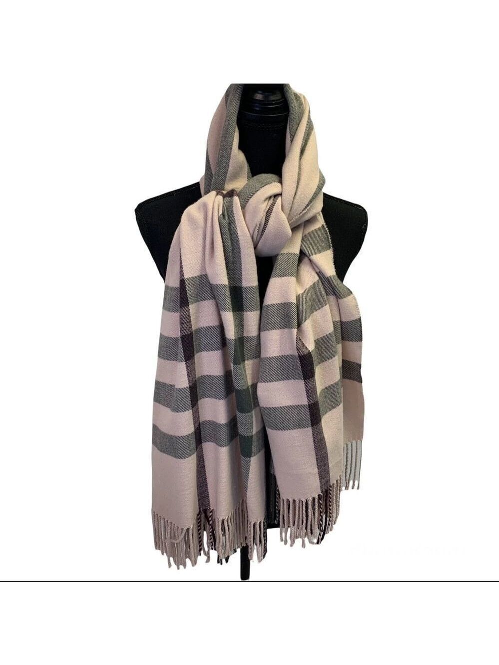 INDIGO pastel dusty rose pink burgundy gray fall winter warm soft blanket scarf - Picture 5 of 11
